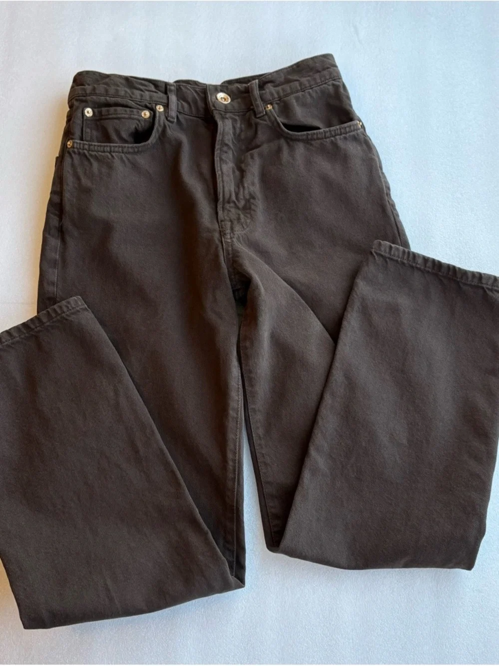 Zara Straight Leg Jeans in Dark Brown - Picture 3 of 13